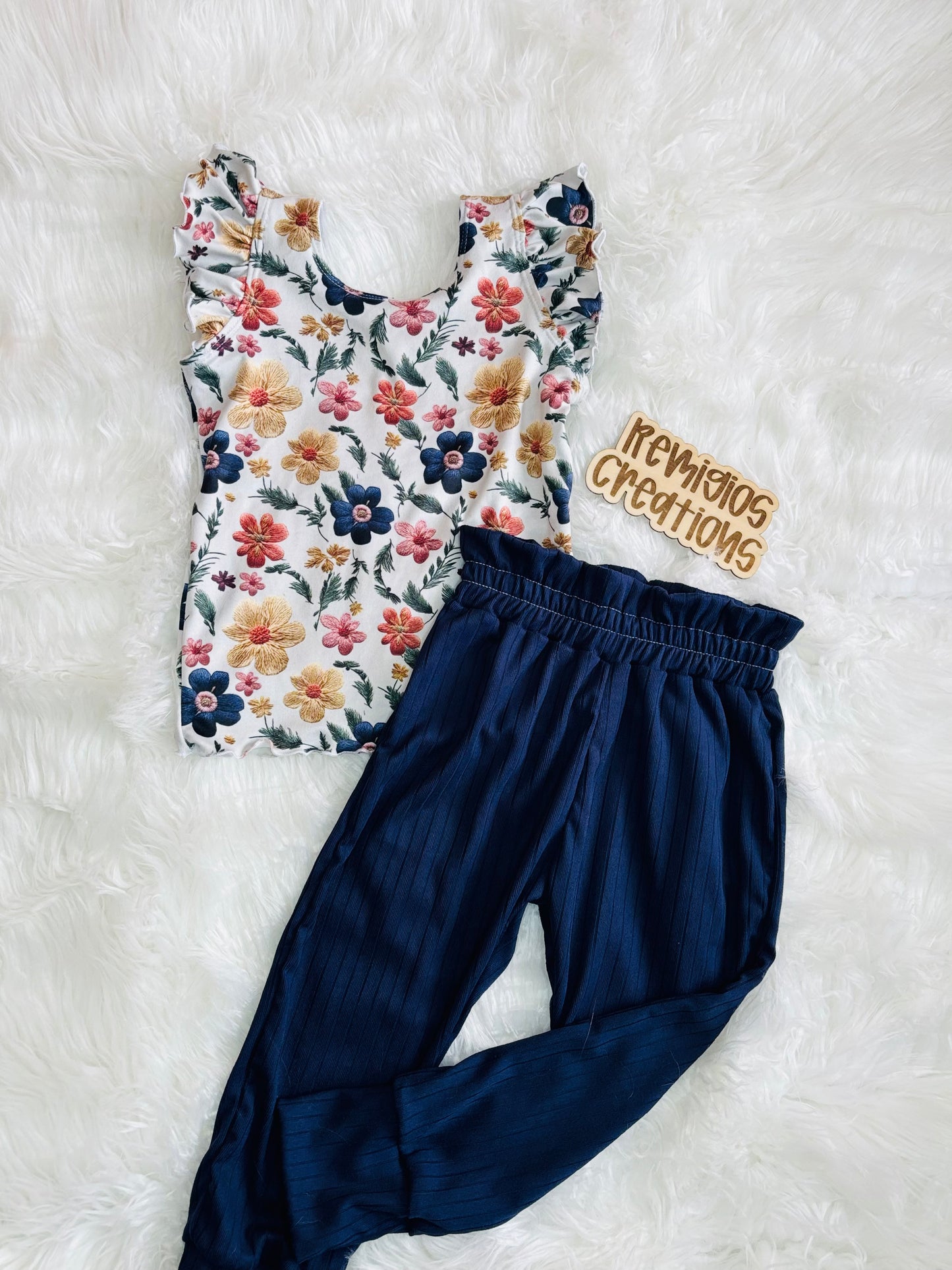 RTS 2T Ruffle Tank w/Paperbag Joggers