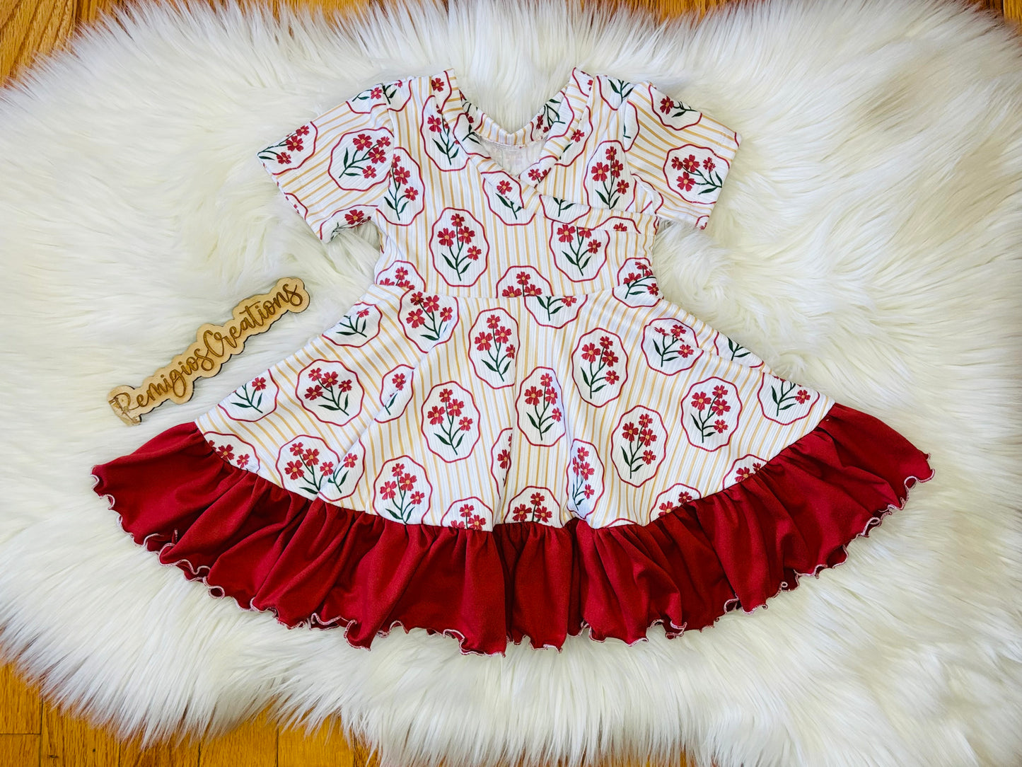 RTS 12-18 Crossbody Ruby Ruffle Tunic Dress