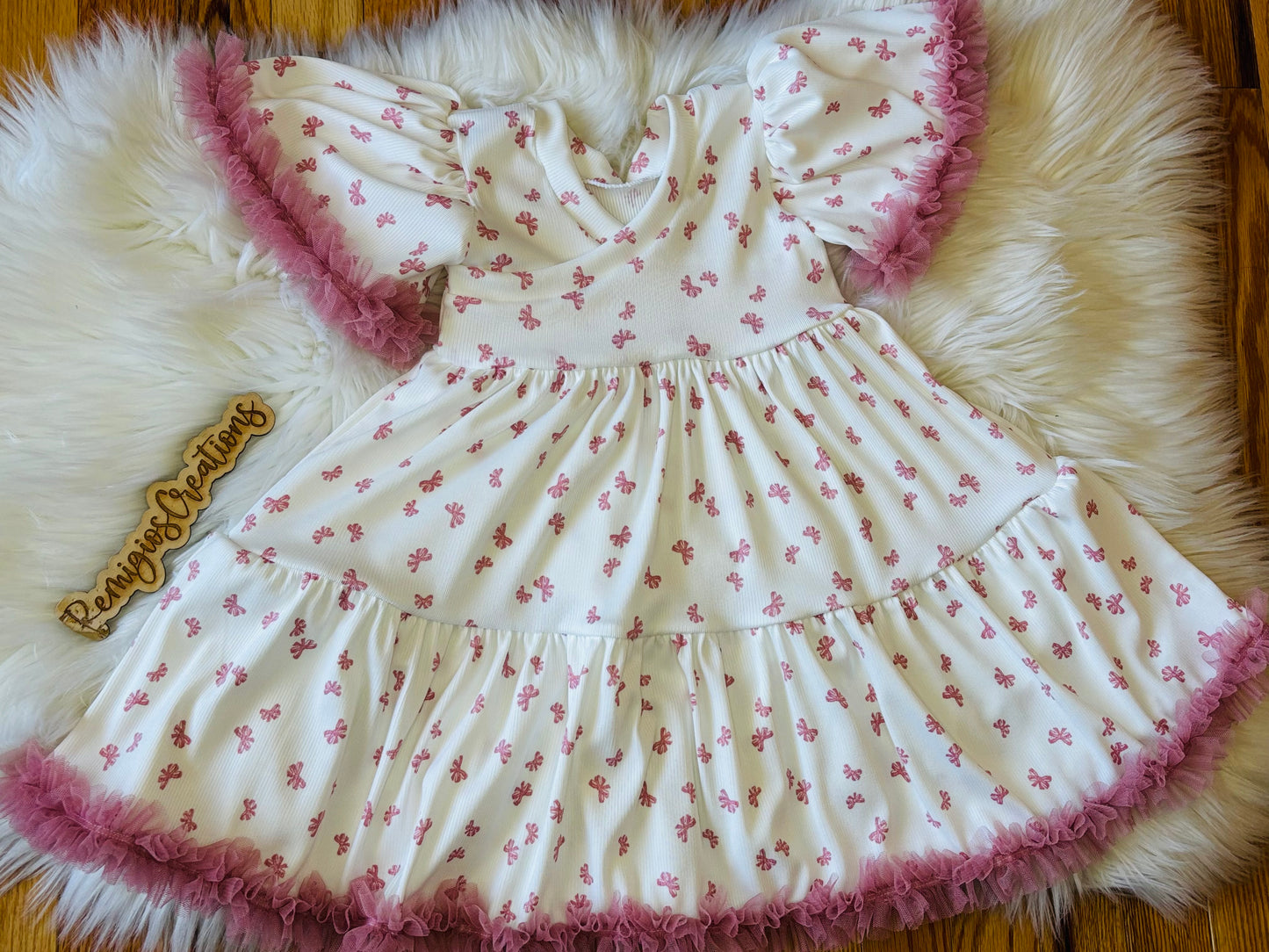 RTS 2T Lace Tunic Tiered Dress w/Short Petal Slevees