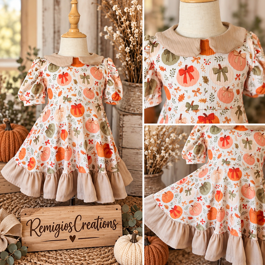 RTS 18-24 Peter Pan Collared Ruffle Dress