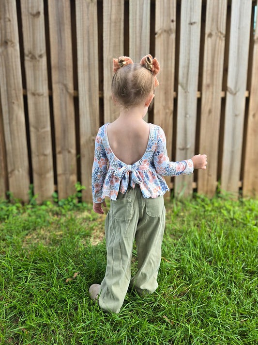 Custom Daisy Tie Back Peplum (upload file)
