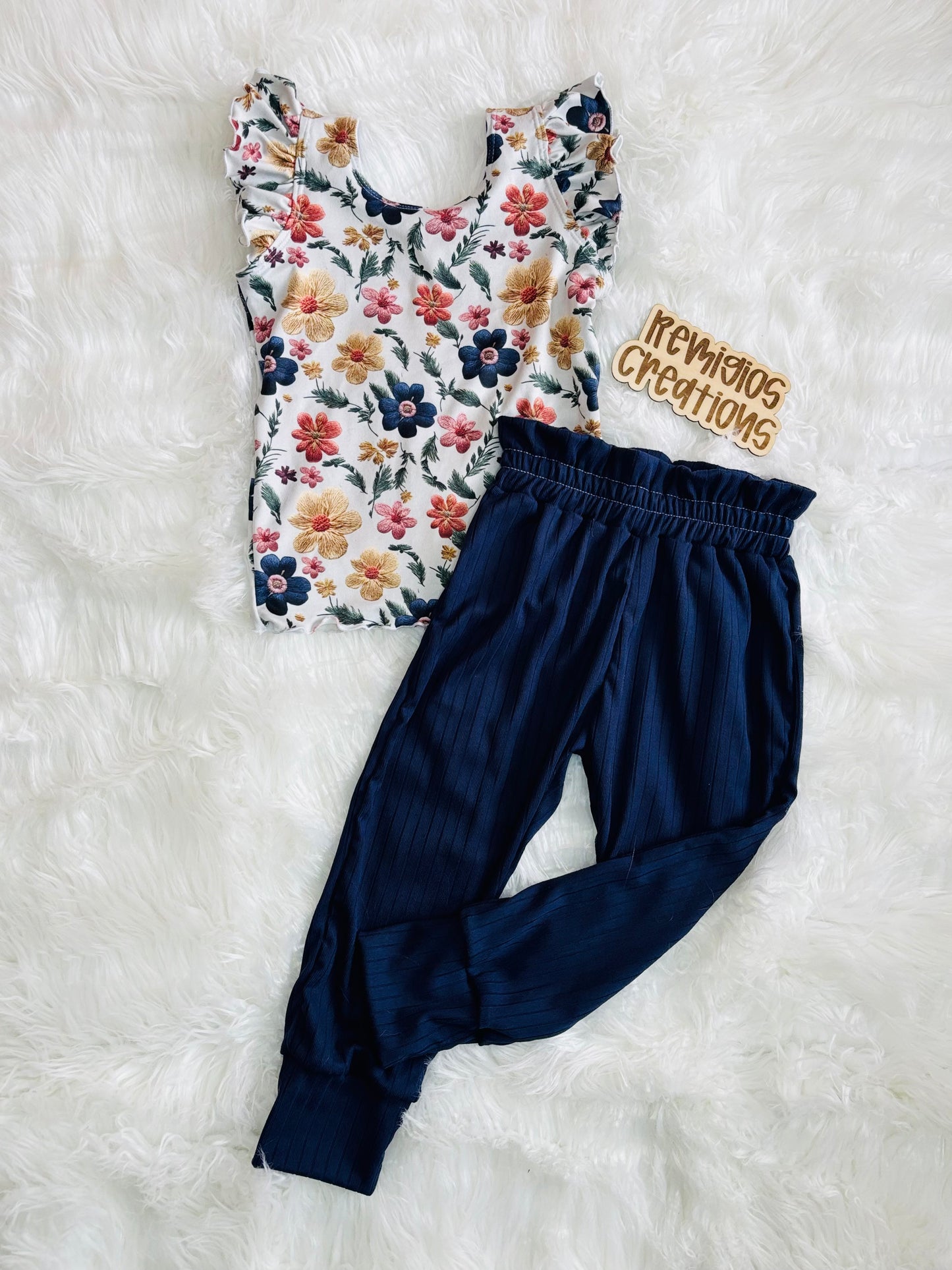 RTS 2T Ruffle Tank w/Paperbag Joggers