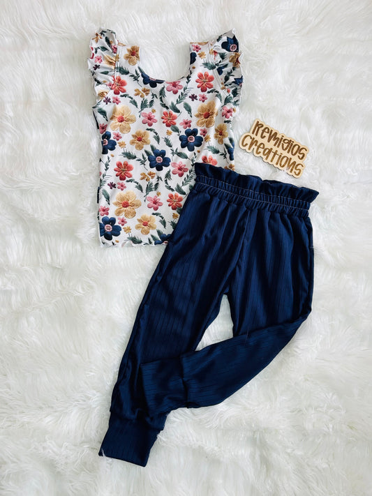 RTS 2T Ruffle Tank w/Paperbag Joggers