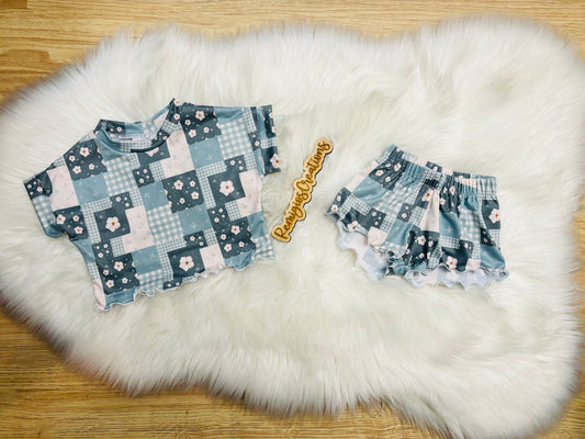 Patchwork Lounge Top w/Breezy Shorts