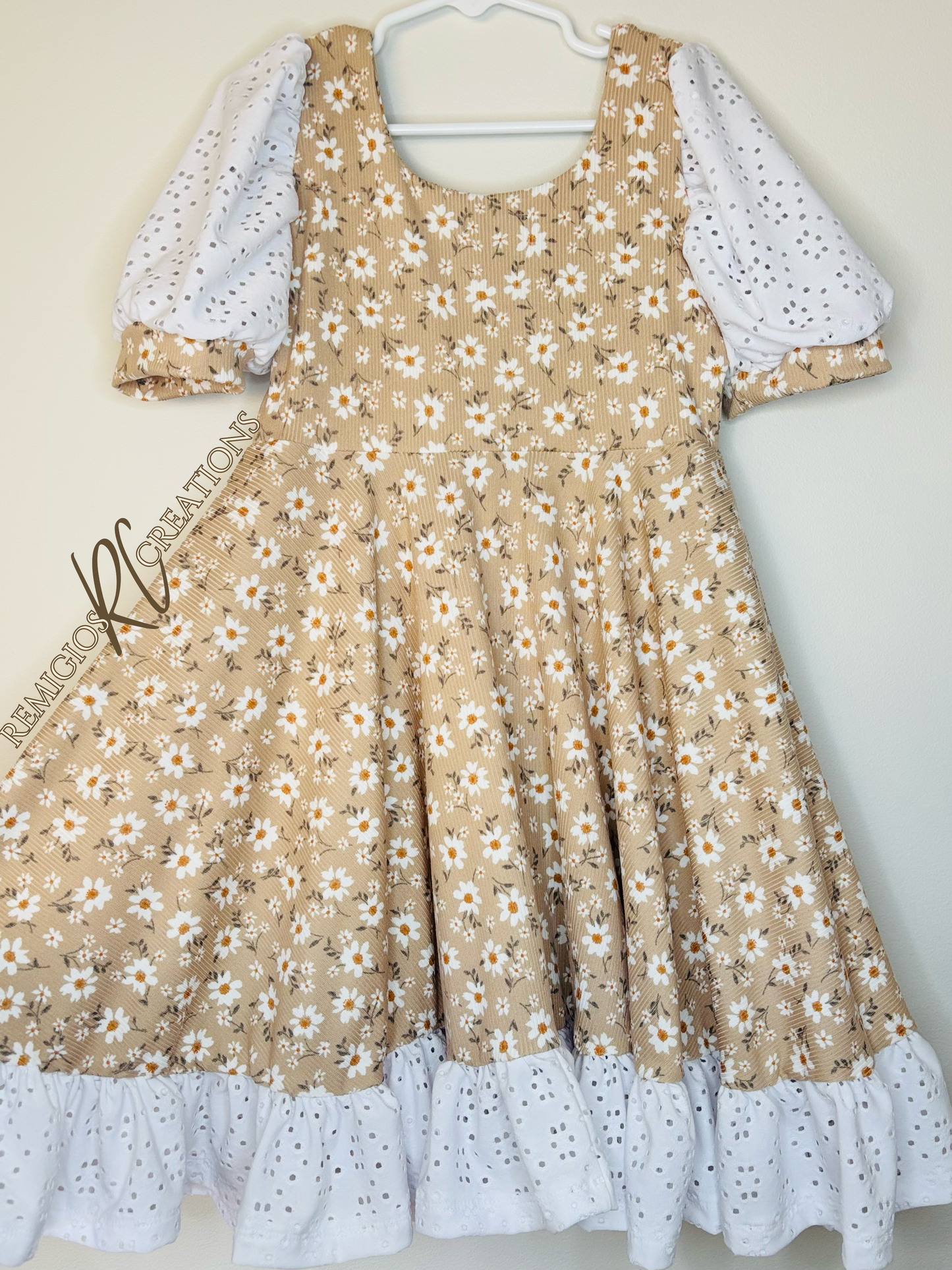 Custom Ruffle Sleeved Cameilla Dress (upload file)