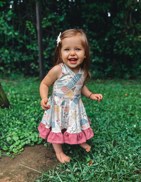 Custom Crossback Indy Pinafore Dress w/Optional Ruffle (upload file)