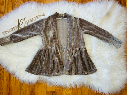 9-12 Ruffle Cardigan (Runs Big- Size Down)