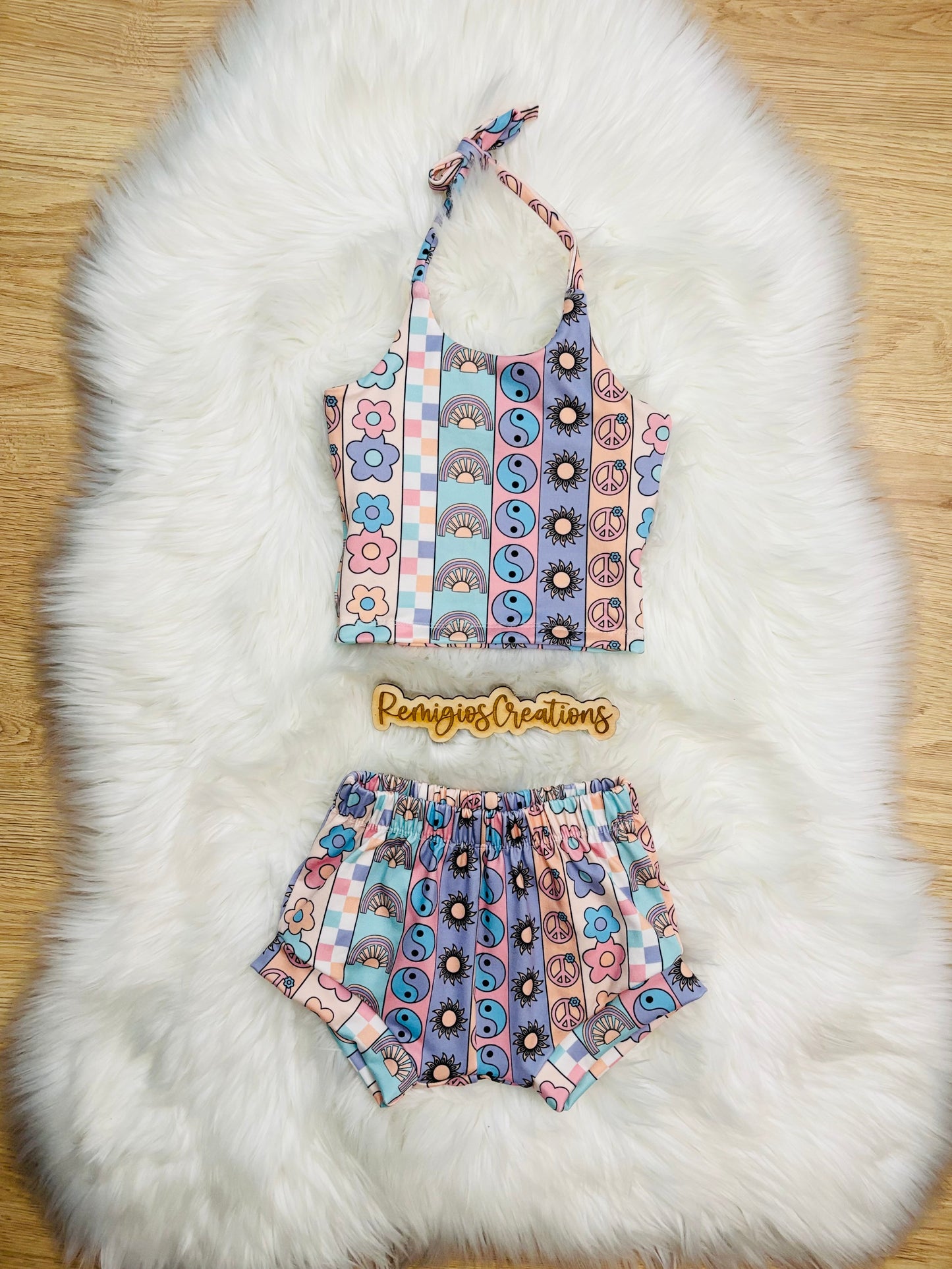 Custom Brielle Halter Tank w/Shorties (upload file)