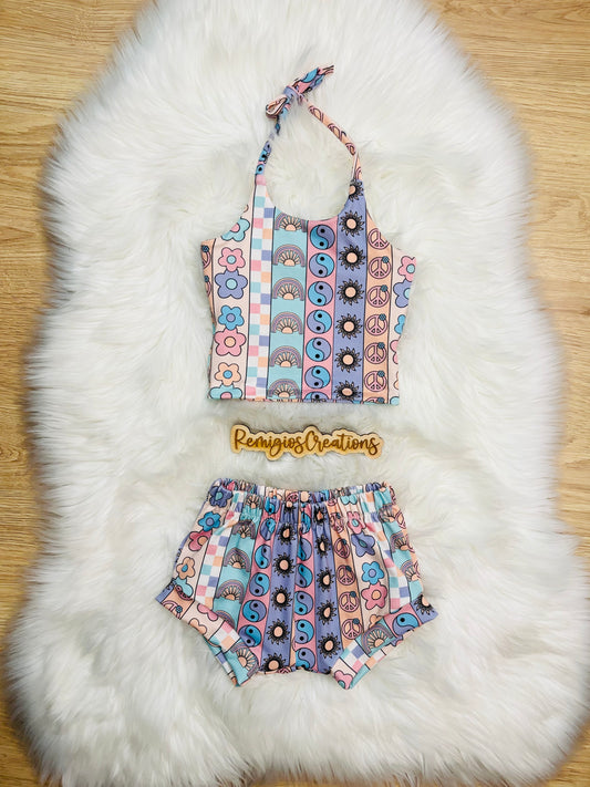 Custom Brielle Halter Tank w/Shorties (upload file)