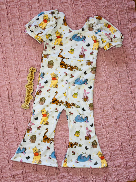 RTS 9-12 Brielle Flare Pants Romper