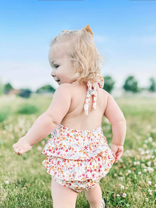 Custom Ruffle Bum Halter Romper (upload file)