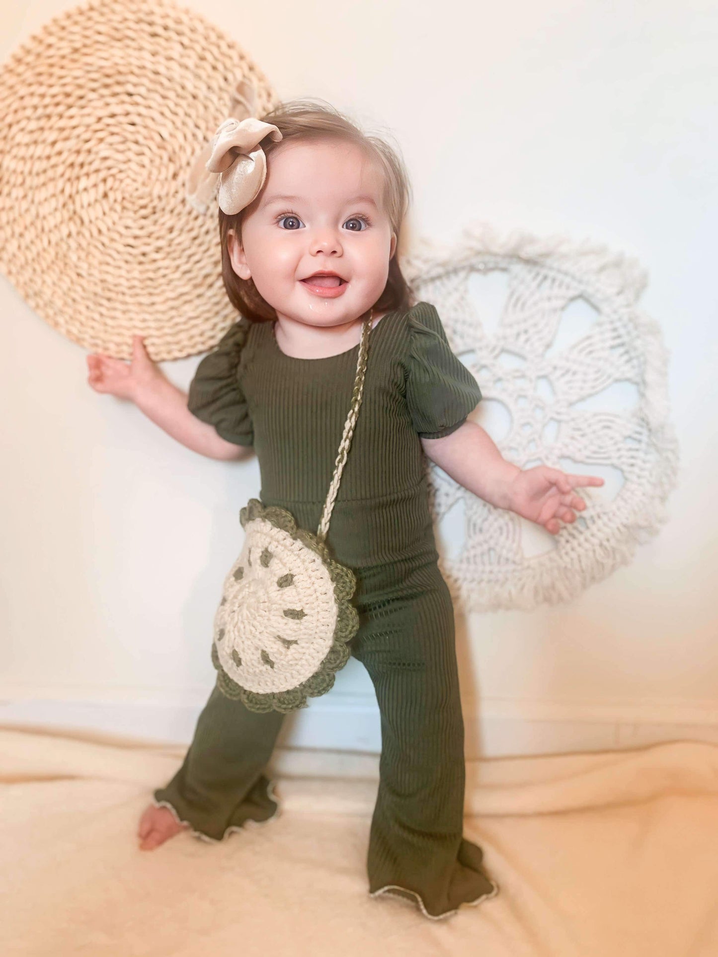 Custom Sleeved Style Brielle Flare Pants Romper (upload file)