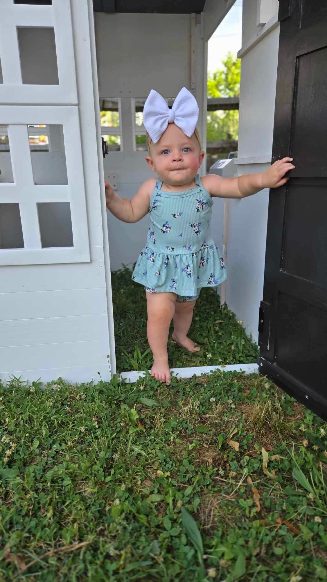 Blue Floral Cami Tank/Onesie/Peplum W/Bummies