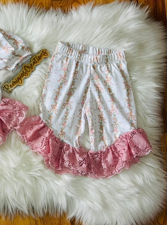 Custom Jasmine LACE Ruffle Shorts/Capris/Pants (upload file) m