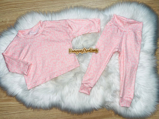 Pink Leopard Leggings Lounge Set