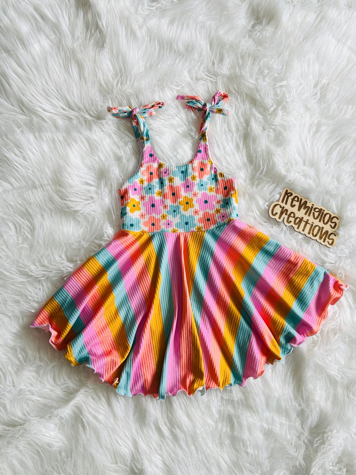 RTS 9-12 Tie Strap Tofino Dress