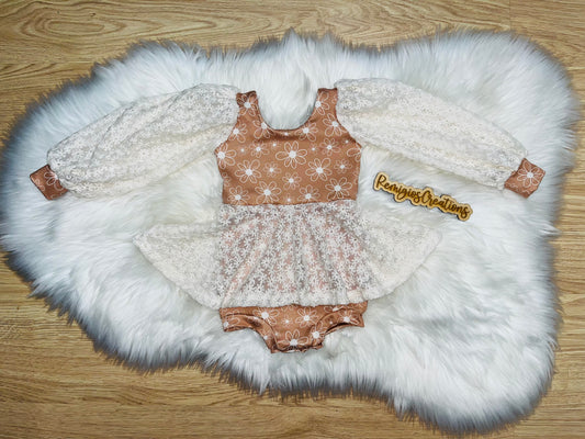 Floral Lace Bishop Sleeve Brielle Bodysuit