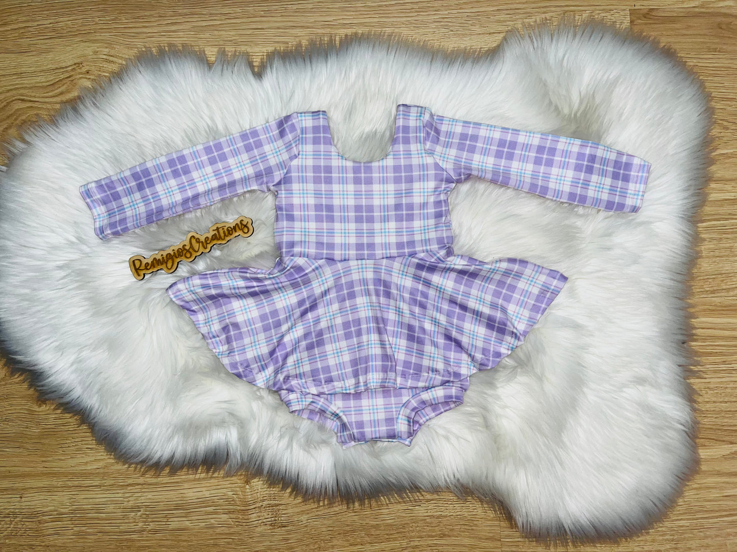 Purple & Blue Plaid Long Sleeve Brielle Bodysuit