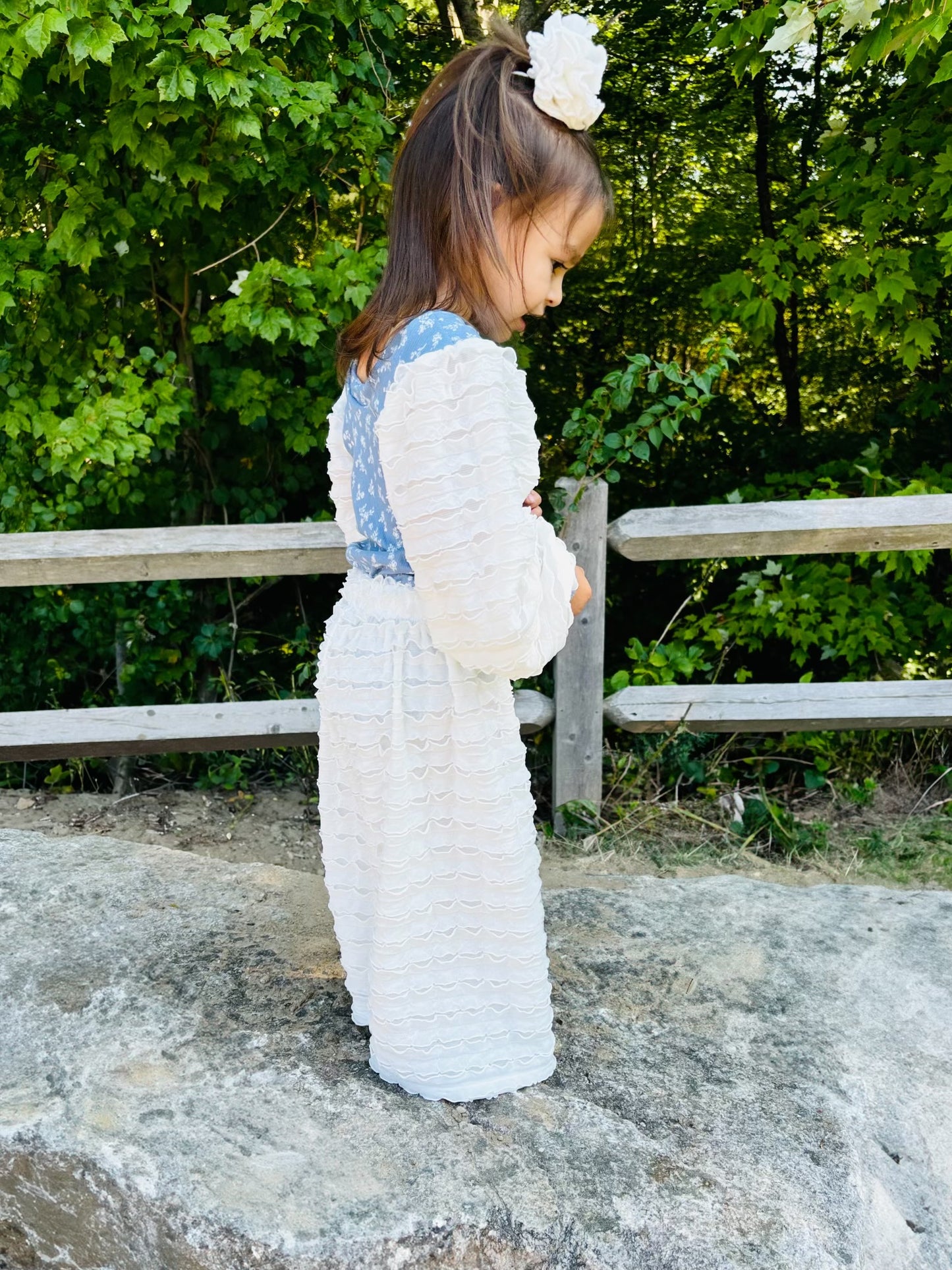 Lace Bishop Sleeve Leo w/Lace Flow Pants