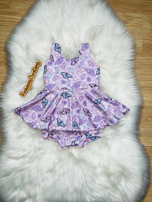 Purple Crystal ButterflyTank Style Bodysuit Brielle