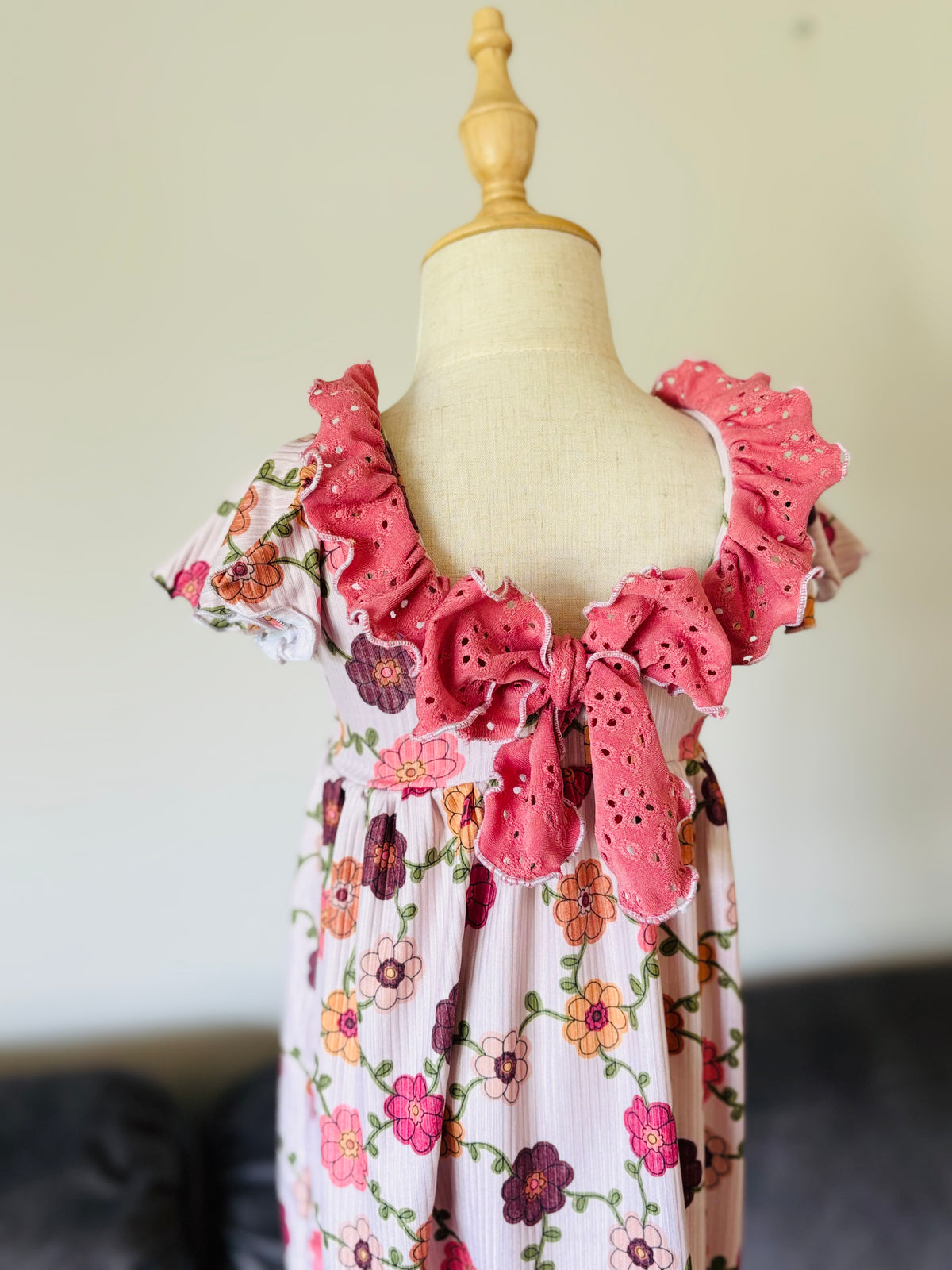 RTS 9-12 Ruffle Bow Dress