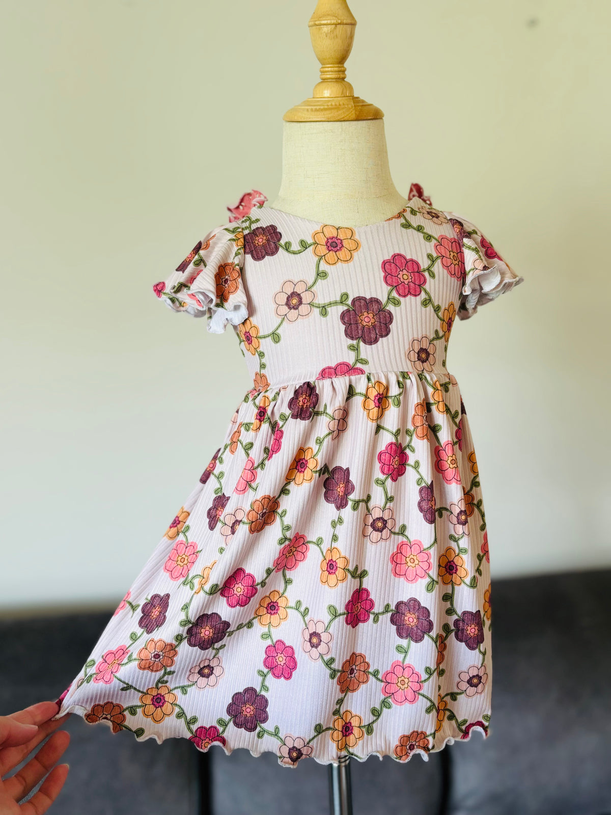 RTS 9-12 Ruffle Bow Dress