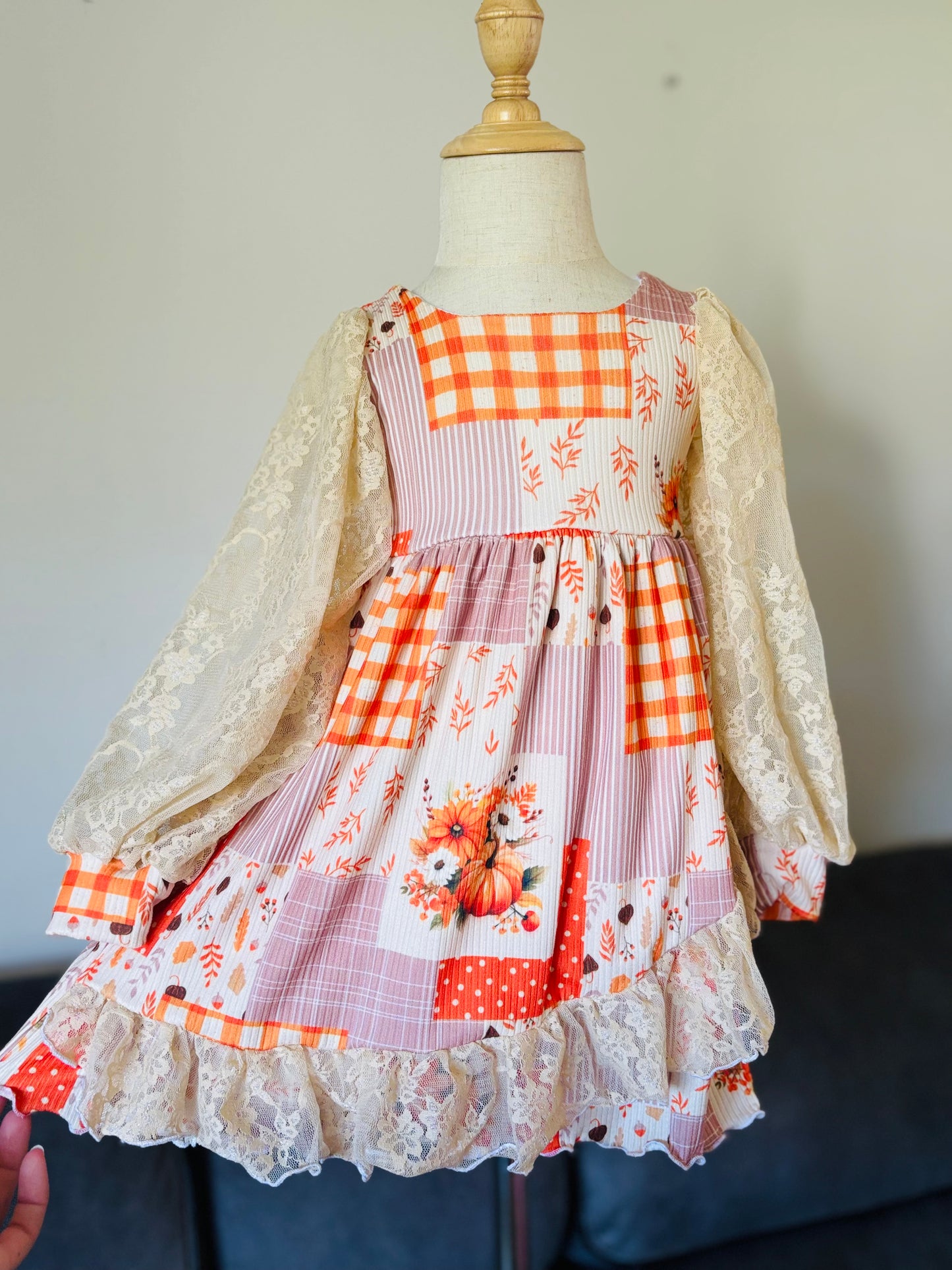 RTS 2T Ruffle Petal Dress w/Lace