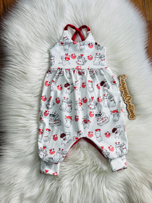 RTS 3-6 Crossback Pants Romper w/Snaps