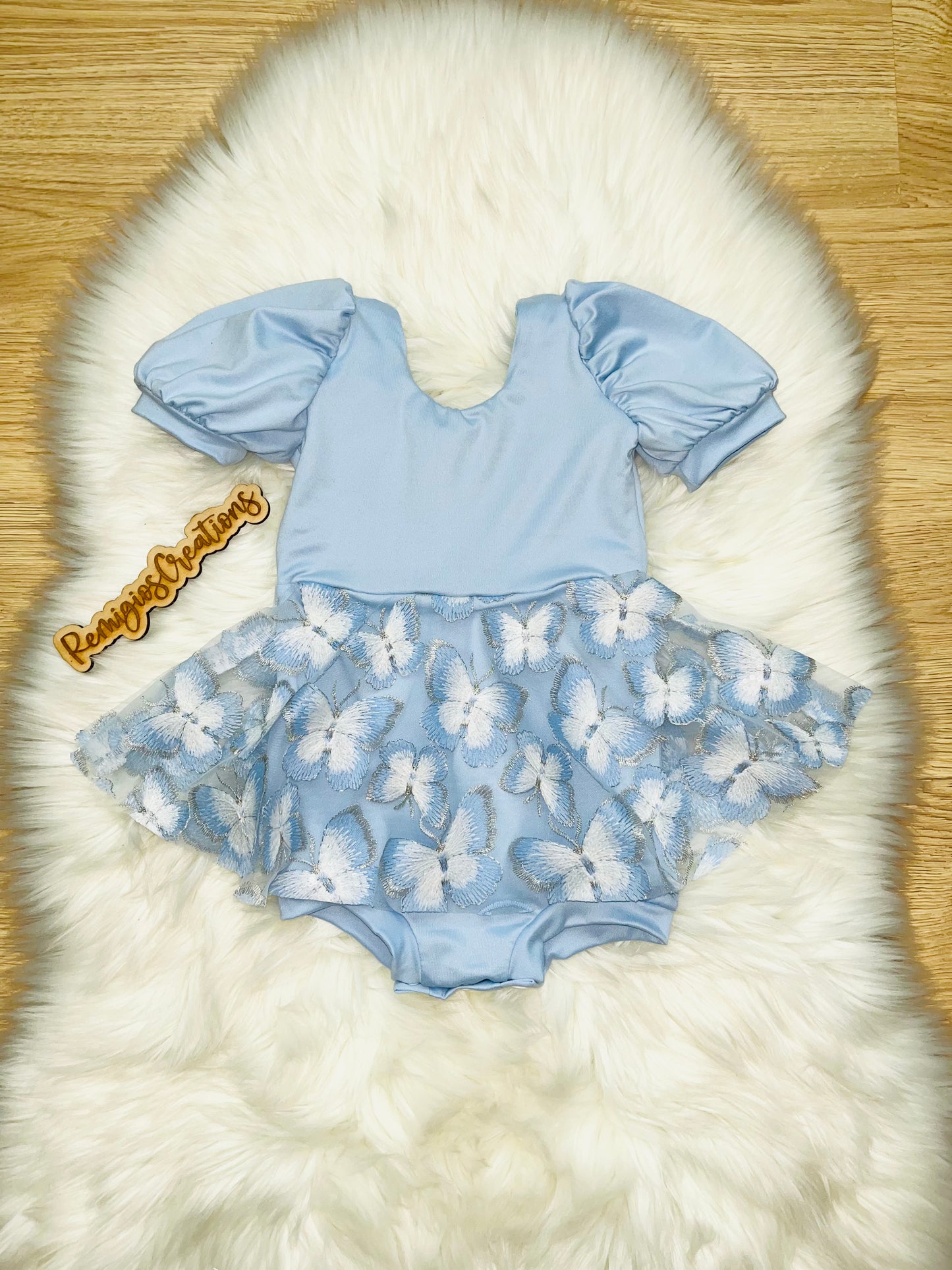 Custom LACE Short Puff Sleeve Brielle Bodysuit (upload file)