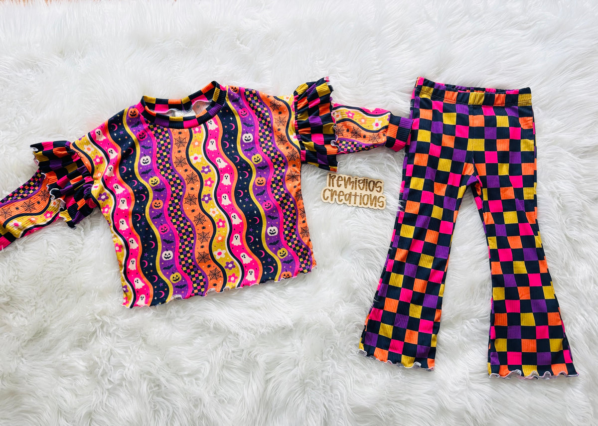 RTS 3T Ruffled Lounge Top w/Sl Flares