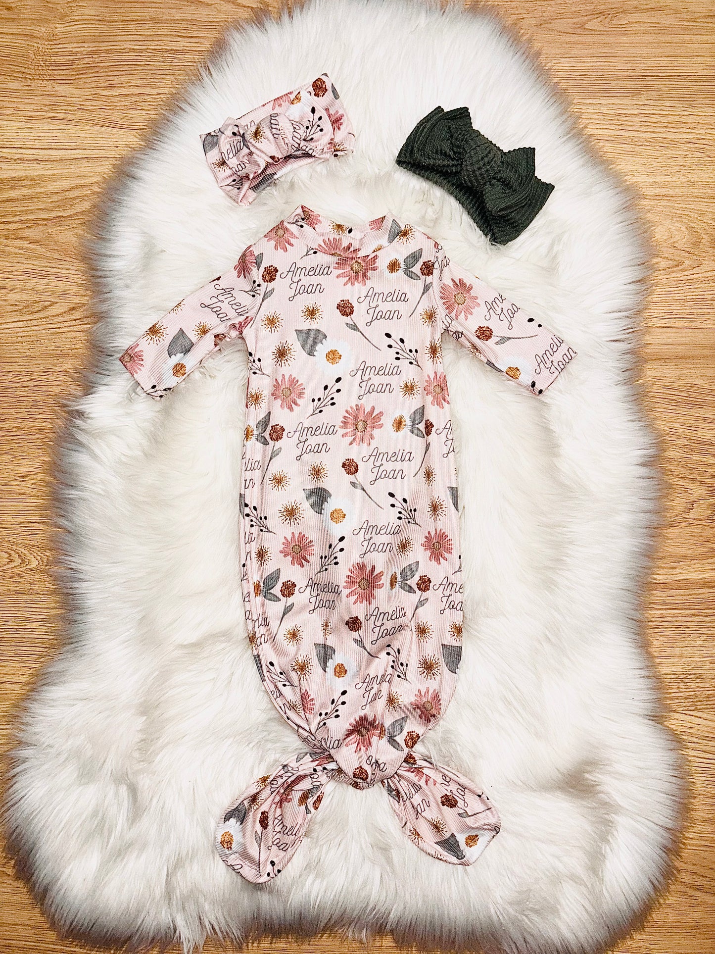 Custom Newborn Baby Tie Gown (upload file)