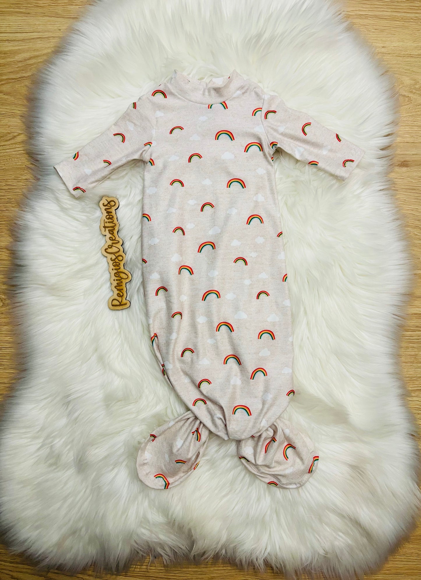 Custom Newborn Baby Tie Gown (upload file)