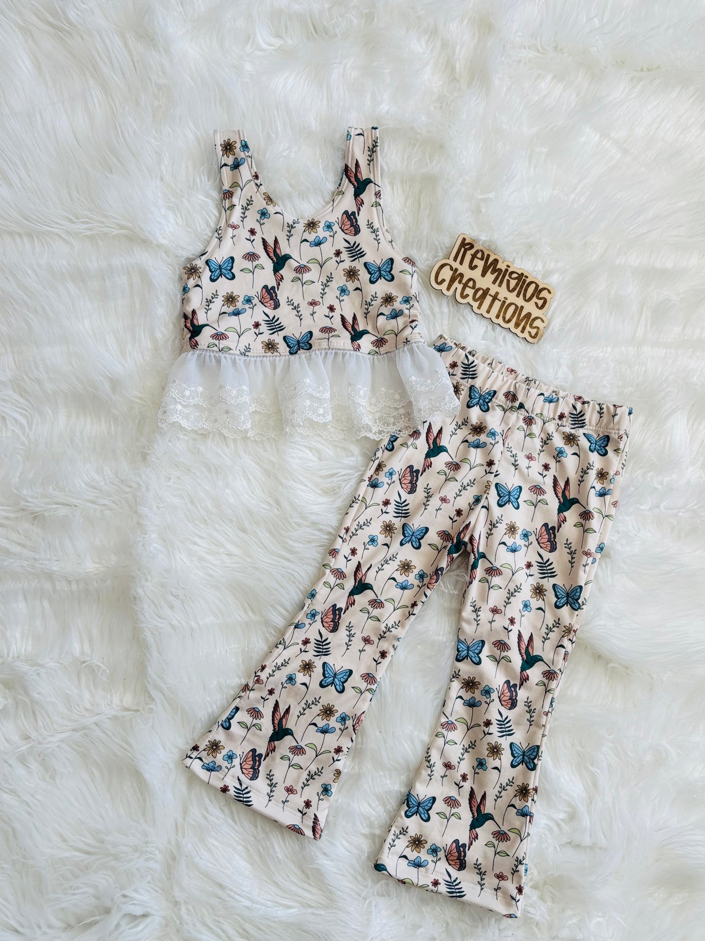 RTS 18-24 Lace Paisley Top w/Slim Flares