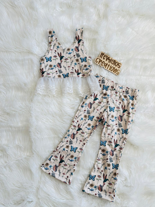 RTS 18-24 Lace Paisley Top w/Slim Flares